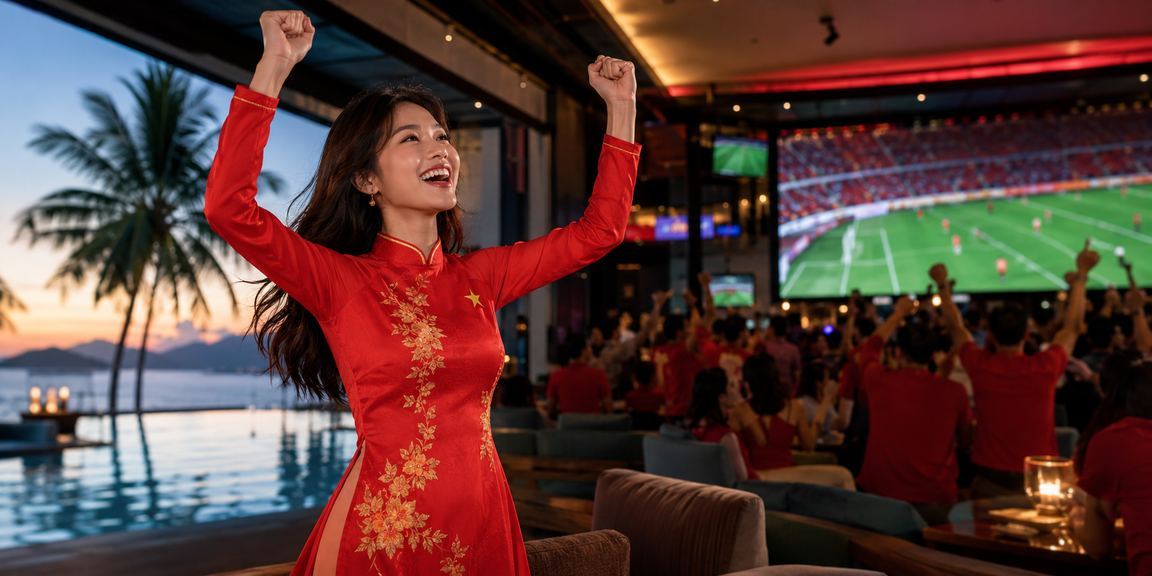 Phụ nữ mặc áo dài tại Nha Trang tham gia casino trực tuyến và kiểm tra voucher đang có