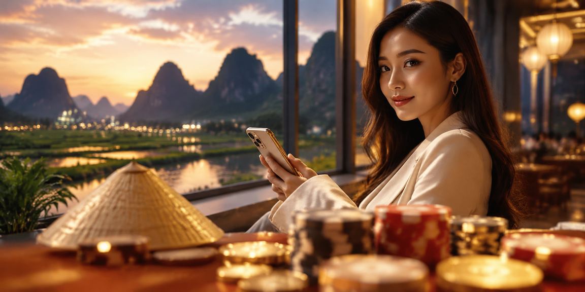 Người phụ nữ đội nón lá tại Ninh Bình đăng ký tài khoản và nhận bonus trên điện thoại